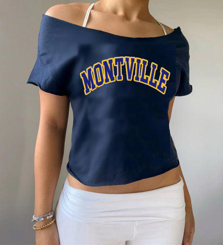 Varsity Text Off Shoulder Tee