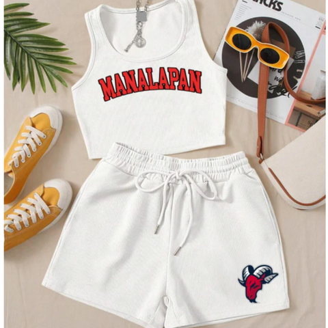 Basic Varsity Crop Top and Shorts Set