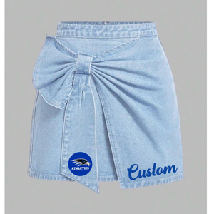 Bow Denim Skirt