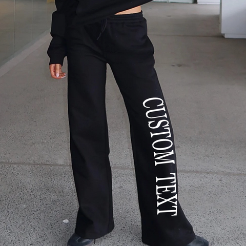 Simple Text Straight Leg Sweatpants