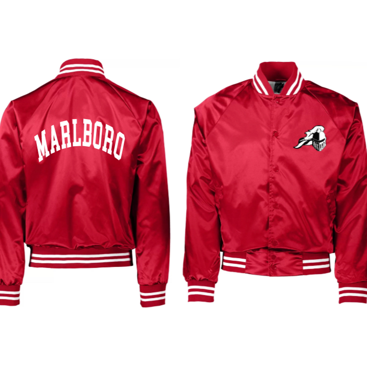 Satin Baseball Jacket With Logo