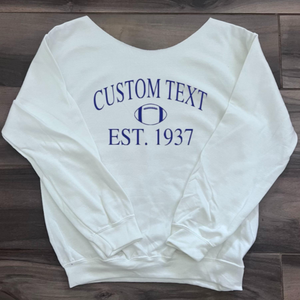 Football Off Shoulder Crewneck