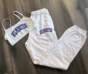 Varsity Bralette and Sweatpants Set